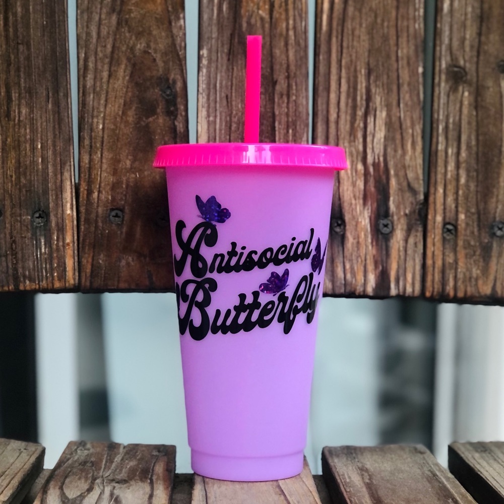 Antisocial Butterfly Color Changing Tumbler